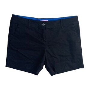 Isaac Mizrahi Chino Shorts Black Flat Front Size 14 Inseam 5"